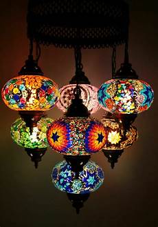 Mosaic Brass Lamps