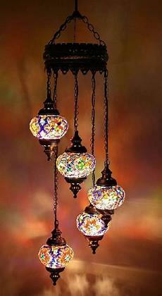 Mosaic Brass Lamps